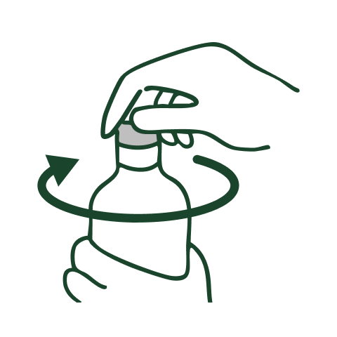 An illustration of tightening a gray cap